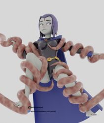 3d blender bondage breasts dc female imminent_penetration imminent_sex purple_hair rachel_roth raven_(dc) silverysometimes tagme teen_titans tentacle