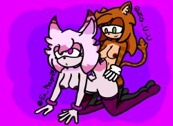 alissia_(zg_uwu) big_ass big_breasts big_butt brown_fur brown_hair cat_ears ez_mage05 feline furry_female furry_futa hayami_(ez_mage05) heterochromia lynx orange_eyes original_character pink_eyes pink_fur pink_hair simple_background simple_shading tagme tail thighhighs vaginal_penetration zg_uwu