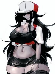 1girls big_breasts black_hair blush breasts cleavage creepypasta female game_freak genderswap_(mtf) hourglass_figure hypnos_lullaby midriff navel nightmare_waifu pokemon pokemon_rgby red_(pokemon) rule_63 steven_(strangled_red) tagme thick_thighs thighhighs usa37107692 very_long_hair