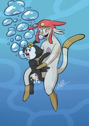 1boy 1girls animaniacs bubble bubbles crossover dot_warner drowning eastern_and_western_character feline female male meow_(space_dandy) ninotrash sex space_dandy tagme underwater underwater_sex