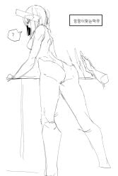 ? android_mk.99_(guardian_tales) ass female guardian_tales headgear korean_text mk.99_(guardian_tales) robot sketch spanked_butt