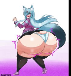 1girls alphaerasure animated ass ass_cleavage ass_expansion aster_(professoribuki/professorfloof) barely_contained big_ass big_butt blue_background blue_eyes blue_hair blue_hoodie blush body_expansion bottom_heavy butt_crack butt_expansion female female_human female_only gigantic_ass hips hoodie hourglass_expansion huge_ass huge_belly huge_butt huge_thighs human human_only humanoid hyper_belly hyper_butt jiggling jiggling_ass jiggling_belly jiggling_butt large_ass large_belly large_butt light-skinned_female light_skin panties purple_hoodie purple_top purple_topwear skirt small_breasts solo solo_female thick thick_ass thick_body thick_thighs thighhighs thighs tight_clothes tight_clothing tight_fit white_background wide_hips wolf_ears wolf_tail