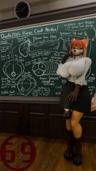 3d 3d_(artwork) 9:16 ambient_among_us ambient_crewmate_(among_us) animal_genitalia animal_penis anthro artist_logo balls biped bottomwear canid canine chalkboard classroom clock clothed clothing digital_media_(artwork) doodle_dip english_text equine_genitalia equine_penis erection eyewear flared_penis fox genitals glasses gynomorph hair hi_res intersex japanese_text logo looking_at_viewer mammal marti_dumont medial_ring multicolored_hair paws penis school skimpy skirt solo spots spotted_genitalia spotted_penis ted_jones_(artist) text vein veiny_penis