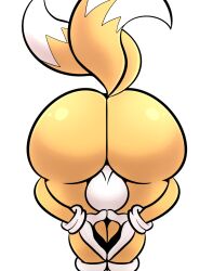 2_tails anthro ass balls bent_over big_butt butt_focus canid canine fox genitals hi_res male male_only mammal mostly_nude multi_tail praise_da_booty_(meme) sega solo sonic_(series) sonic_the_hedgehog_(series) tail taillove_(artist) tails