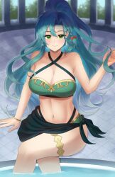 alternate_costume alternate_hairstyle bikini breasts chloe_(fire_emblem) doiparuni female female_only fire_emblem fire_emblem_engage green_bikini green_swimsuit looking_at_viewer nintendo solo swimsuit