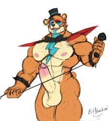 abs anthro balls bara biceps big_balls big_cock big_penis bitnarukami body_hair bodypaint bow_tie bowtie bracelet chest_hair ear_piercing earrings erect_penis erection facepaint five_nights_at_freddy's five_nights_at_freddy's:_security_breach fur glamrock_freddy_(fnaf) glans hat headgear headwear hi_res holding_microphone holding_object huge_balls huge_cock humanoid_genitalia humanoid_penis looking_at_viewer male male_focus male_only mammal microphone muscles muscular muscular_anthro muscular_arms muscular_male nipples orange_body orange_fur pecs penile penis pierced_ears piercing presenting_penis scottgames shoulder_pads simple_background solo solo_focus solo_male spiked_bracelet testicles ursid video_games white_background