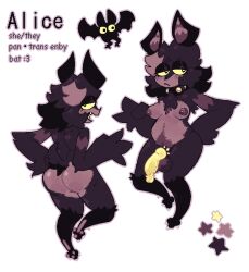 1futa animal_genitalia anthro ass bat big_ass big_breasts big_penis breasts bubble_ass bubble_butt character_name cock_ring english_text erection furry futanari half-closed_eyes huge_ass intersex knot nonbinary original_character pellmellmotel penis solo text trans_woman transfem