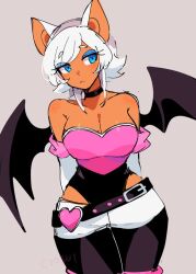 1girls arms_behind_back artist_name bat_wings ciosuii female female_focus female_only humanized rouge_the_bat sega short_hair solo sonic_(series) sonic_the_hedgehog_(series) tagme white_hair