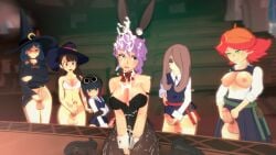 1girls 3d 5futas akko_kagari amanda_o'neill blue_hair bottomless bra breasts_out brown_hair bukkake bunny_ears bunnysuit choker classroom clothing constanze_amalie_von_braunschbank-albrechtsberger croix_meridies cum cum_on_body female fishnets functionally_nude futa_on_female futa_with_futa futanari green_eyes group_masturbation hat high_heels holding_penis kneeling koikatsu light-skinned_female light-skinned_futanari little_witch_academia loluncc masturbation mostly_nude multiple_futa nude nude_futanari orange_hair pink_hair purple_hair red_eyes red_hair ribbon standing sucy_manbavaran tagme underwear ursula_callistis