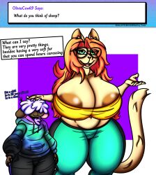 absurd_res animal_humanoid anthro big_breasts bovid bovid_humanoid breasts caprine caprine_humanoid destiny-yuuei domestic_cat duncan_(destiny-yuuei) duo english_text felid feline felis female galacticmichi hi_res humanoid katrina_fowler male male/male mammal mammal_humanoid sheep sheep_humanoid short_stack shortstack text thick_thighs