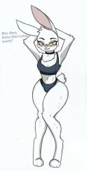 1boy anthro ass big_butt bite biting_lip blush choker clothing dialogue english_text femboy fur furry furry_only hi_res jewelry male male_only necklace pace-maker rabbit small_waist solo tail texi_(yitexity) text thick_thighs trap_(disambiguation) wide_hips