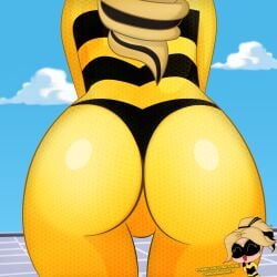 4427strudel ass bee bee_girl big_ass black_and_yellow_clothing blonde_hair blonde_hair blonde_hair blonde_hair chibi chloe_bourgeois clouds miraculous:_tales_of_ladybug_and_cat_noir miraculous_ladybug superheroine tight_bodysuit tight_clothing yellow yellow_and_black yellow_suit