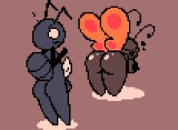 ! 2d 2d_animation animated ant antennae anthro ass blinking butterfly butterfly_(mallow_on_a_stick) butterfly_wings edit erection exclamation_point first_porn_of_character hearts loop mallow_on_a_stick pixel pixel_animation pixel_art precum precum_drip shy_ant_(mallow_on_a_stick) umowo