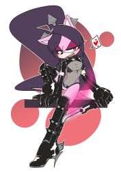 anthro blush elbow_gloves fishnets high_heel_boots latex latex_boots latex_gloves looking_at_viewer partially_clothed solo sonic_(series) star_the_spineless_hedgehog sword thigh_boots