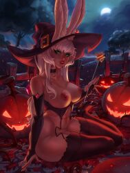 female final_fantasy final_fantasy_xiv greenu halloween lilisette_(ffxiv) lilisette_illderthane viera