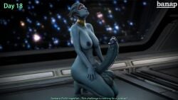 1futa 3d alien alien_girl alien_humanoid asari balls banap big_balls big_penis blender blender_(software) blue_skin breasts cock comic comic_page dialogue english english_dialogue english_text excessive_precum eyess_closed futa_only futanari huge_balls huge_cock kneeling mass_effect meditation nipples no_nut_november nude nude_futanari penis precum samara self_upload solo tagme text