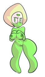 blonde_hair cartoon_network female gem_(species) green_eyes green_skin large_breasts peridot_(steven_universe) pussy solo solofrozen steven_universe transparent_background