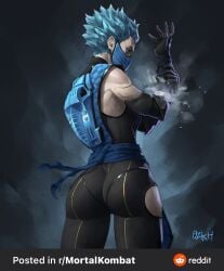 2d android android_girl ass ass_focus big_ass big_butt blue_eyes blue_hair cyborg female female_focus female_only frost_(mortal_kombat) large_ass large_butt mask mortal_kombat mortal_kombat_11 ozkh ozkh6 pose posing spiked_hair spiky_hair tight_clothes tight_clothing tight_fit tight_pants