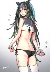 ass behind_view bikini bikini_bottom danganronpa danganronpa_2:_goodbye_despair female_only flat_chest flat_chested mioda_ibuki miyoichi_(tjuc8378) skimpy_clothes straight_hair super_danganronpa_2