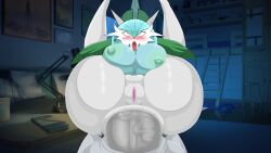 1boy 1girls anal_sex big_balls blue_hair blue_skin edit edited ero-enzo female gallade gardevoir green_hair green_skin hearts_in_eyes huge_breasts huge_cock male no_humans penis pokémon_(species) pokemon pokemon_(species) pokemon_dppt pokemon_rse pubes rtenzo shiny_pokemon tongue_out white_skin