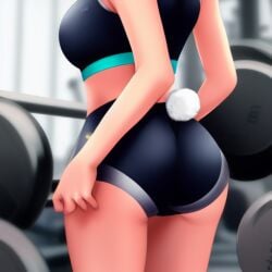 ai_generated artist_name ass ass_focus big_ass big_breasts black_sports_bra breasts bunny_girl female gym gym_clothes medium_breasts original_character sport sports sports_bra sportswear tagme