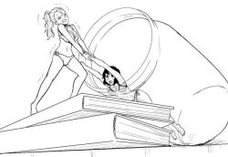 2girls books jar size_difference struggling tagme
