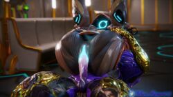 1futa 1girls 3d ass auramargaret blue_cum cum cum_drip cum_in_pussy cum_inside female futanari glowing ivara_(warframe) pussy saryn_(warframe) sex tagme vaginal_penetration warframe