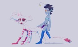 anal angel_dust_(hazbin_hotel) baxter_(hazbin_hotel) hazbin_hotel male/male male_only naughty_nebby nebulabunny pawpads pegging shorter_male taller_male