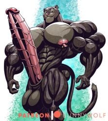 2018 4_fingers anthro balls big_balls big_muscles big_penis black_body black_fur disney ear_piercing ear_ring felid fingers fur genitals huge_cock huge_muscles humanoid_genitalia humanoid_penis hyper hyper_genitalia hyper_muscles hyper_penis jaguar long_penis long_tail looking_at_viewer male mammal muscular muscular_anthro muscular_male nipple_piercing nipples pantherine penis piercing pink_nose renato_manchas ring_piercing smile solo spots spotted_body spotted_fur vein veiny_penis whiskers wolfiecanem zootopia