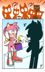 1girls amy_rose anthro blush boots boots_only bracelet breasts crowd embarrassed_nude_female exhibitionism furry gloves green_eyes knee_boots lettuce_(artist) mostly_nude pink_fur public_nudity pussy qqlettuce sega shopping_bag shy_smile sonic_(series) sonic_the_hedgehog_(series)