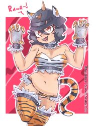 1girls artist_self-insert breasts female female_only lingerie nadia_toxinz nadia_toxinz_(character) panties solo tiger_print