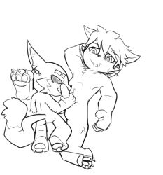 anthro duo eyebrows fluffy fluffy_tail gay hair kennen league_of_legends male male/male mammal masturbation mousesix pawpads paws riot_games stroking_penis tongue tongue_out video_games yaoi yordle