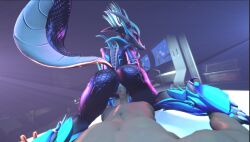 3d_(artwork) alien alilkira android anthro anthro_penetrated anus ass athletic_female biyemorph blue_body digital_media_(artwork) duo female female_on_top female_penetrated first_person_view genitals hair hi_res horn human human_on_anthro human_penetrating human_penetrating_anthro inside interspecies kespr light-skinned_male looking_down looking_pleasured machine male male/female male_on_bottom male_penetrating male_penetrating_female male_pov mammal multicolored_body navel nude on_bottom on_top open_mouth penetrating_pov penetration penile penile_penetration penis penis_in_pussy pussy raised_tail reverse_cowgirl_position robot scales sex sharp_teeth spikes spikes_(anatomy) tan_body teeth tongue two_tone_body unseen_male_face vaginal_penetration vein veiny_penis white_body white_hair