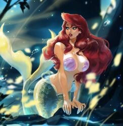 1girls ariel disney disney_princess female female_only mermaid solo solo_female tagme tattiart the_little_mermaid