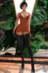 1girls ada_wong ada_wong_(adriana) choker female female_focus female_only high_heels resident_evil resident_evil_2 resident_evil_2_remake solo solo_female stockings tagme tattiart