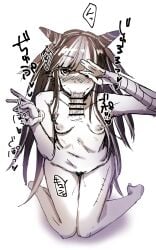 blowjob breasts completely_nude completely_nude_female covering covering_face danganronpa danganronpa_2:_goodbye_despair mioda_ibuki miyoichi_(tjuc8378) penis pubic_hair small_breasts straight_hair super_danganronpa_2