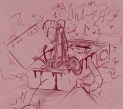 arching_back cumming cumming_while_masturbating electronics glitching masturbation moaning moaning_in_pleasure orgasm pleasured pleasured_face praise robot robotic_arm rocket_monkeys solo solo_focus talking talking_to_self wireplay wires yay-ok