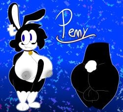 1girls anthro ass ass_cleavage ass_crack balls balls_behind_legs big_ass big_breasts big_butt big_cock big_penis black_fur black_hair blue_eyes breasts breasts_bigger_than_head breasts_bigger_than_torso bunny bunny_ears bunny_tail cock collar female foreskin furry futa_only futanari futanari_only hands_behind_back horns naked naked_female naked_footwear nipples nipples_exposed paws penis pennybun_(multicolors) round_nipples smile smiley_face teeth teeth_visible the_shipy_sea trabbitwax