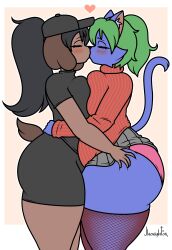 big_ass big_breasts breasts bubble_butt female furry huge_ass huge_breasts hyper_butt jhenightfox tagme thick_thighs wide_hips yuri