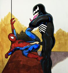 2boys alien anal cum_while_penetrated dirtyclosetent gay human interspecies legs_held_open male male_only marvel orgasm_from_anal sex smooth_skin spider-man spider-man_(series) spoo spread_legs superhero venom venom_(marvel) yaoi