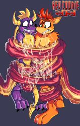2021 2boys crash_(series) crash_bandicoot crossover cum cum_everywhere cumshot dated erection gay male male_only non-human non-human_head non-human_only penis redcoonie spyro spyro_the_dragon tagme tentacle toony video_games yaoi