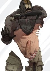 zhens777 call_of_duty cod activision infinity_ward konig gay bara yaoi big_muscles muscular muscular_male sniper_veil big_penis big_dick big_cock male_only 2boys male/male anon anonymous_character anonymous_male partially_clothed
