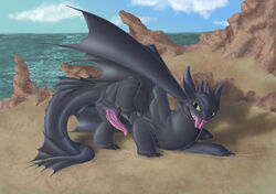 1boy athus dragon dreamworks feral how_to_train_your_dragon male male_only penis scalie solo toothless wings