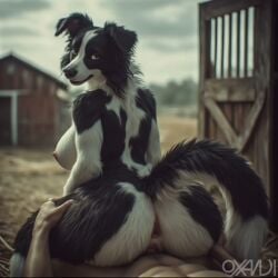 1boy 1girls ai_generated animated anthro anus ass barn big_breasts big_butt border_collie bouncing_ass breasts canine cowgirl_position dog domestic_dog female female_on_human furry hetero human human_on_anthro looking_at_viewer looking_back male male/female male_on_anthro male_pov oxandi penetration penis pov pussy realistic sex straight_sex tagme tail vaginal vaginal_penetration video