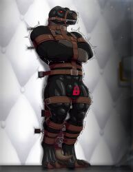 1boy 2020s 2024 3_toes absurd_res agressive alternate_color anatomically_correct angry angry_expression angry_male ankle_strap ankles_tied anthro anthro_male anthro_only arm_strap balls balls_outline beefy biceps big_claws big_muscles black_clothing black_head black_scales black_snout black_suit black_toe_claws black_toes brown_straps buff bulge bulge_through_clothing cell chamber clenched_fists closed_hands closed_mouth contained containment containment_cell crossed_arms dark_scales digital_media_(artwork) digitigrade dinosaur dinosaur_boy dinosaur_humanoid dinosaur_tail escape_attempt facial_expression fit fit_male flaccid flaccid_penis forced full_body genitalia genitals giant giant_male gigantosaur glistening_genitalia glistening_head glistening_legs humanoid humanoid_genitalia humanoid_penis indoors irritated knees large_male latex latex_bodysuit latex_clothing latex_suit leather_straps locked locked_arms locked_legs locks long_tail looking_annoyed looking_down male male_focus male_only motion_lines muscular muscular_anthro muscular_arms muscular_legs muscular_male non-mammal_balls nulge open_eyes padlock penis penis_outline prehistoric prehistoric_species prison prison_cell prisoner red_eyes red_mark reflection reflective_floor restrained restrained_arms restrained_feet restrained_head restrained_legs restrained_male restrained_tail restrained_waist scales scalie scalie_humanoid scalie_male scalie_only small_penis solo solo_male standing straitjacket strapped straps straps_across_chest tail three-quarter_portrait toe_claws toes trembling trembling_balls trembling_legs tridark watermark white_wall zipper zipper_mouth