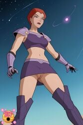 1female 2d ai_generated armor armored_female armored_gloves artist_logo ass bare_arms bare_pussy bare_skin bare_stomach bare_thighs bare_vagina batman_(series) batman_beyond bellybutton belt boots bottomless bottomless_female butt_cheek closed_mouth clothed clothed_female commando cosplay cosplaying_as_character cropped_top cropped_topwear croptop dc dc_comics dcau dressed earring english_text eyebrows female female_only from_below from_below_view front_view gauntlets genitals ginger ginger_female ginger_hair gloves going_commando hair hairless hairless_pussy high_res high_resolution highres human hunnyhive(artist) legs legs_apart legs_spread light-skinned_female light_skin lipstick low_angle low_angle_view mary_mcginnis middle_aged middle_aged_female middle_aged_woman midriff milf miniskirt mommy mother mother_(lore) mouth_closed navel no_panties no_underwear nose orange_hair orange_hair_female outdoors parent parent_(lore) partially_clothed partially_clothed_female purple_boots purple_clothes purple_clothing purple_miniskirt purple_shirt purple_skirt purple_thigh_boots purple_thigh_highs purple_thighhighs purple_top purple_topwear pussy pussy_lips pussy_peek red_hair red_hair_female red_hair　short_hair redhead_female redheaded_female shaved_crotch shaved_pubes shaved_pussy shaved_vagina short_hair short_orange_hair short_red_hair short_skirt shoulder_armor skirt sky solo solo_female standing standing_female starfire_(cosplay) stars superhero superhero_costume superheroine supersuit thigh_highs thighhighs thighs tight_clothes tight_clothing upskirt upskirt_view vagina warner_bros warner_bros._animation warner_brothers white_earring woman_solo