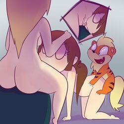 ass growlithe human licking original_characters pokemon pussy tail thegalen threesome tongue