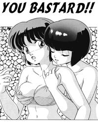 2girls akane_tendo areola bra breast_fondling breast_grab breast_squeeze breasts busty cleavage erect_nipples female incest multiple_girls nabiki_tendo nipples ranma_1/2 siblings sisters takashi_taya voluptuous yuri