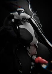 3d anthro hi_res impliqued knot latex male oral oral_penetration penetration solo tentacle_in_mouth tentacle_penetration tentacles tigerbee