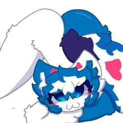 ass ass_focus blue_eyes blue_fur cat_pose ears ears_up face_down_ass_up furry furry_ass furry_ears furry_female furry_only furry_tail kiladosha kit_community kit_community_v2 legs legs_apart legs_held_open legs_spread lips looking_at_viewer tail text_in_background watermark white_background white_body white_fur white_hair